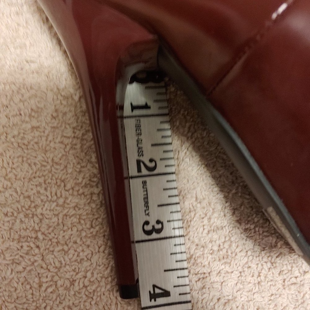 Sexy Burgundy Stilettos w BLK Mesh Toebox - Picture 9 of 11